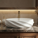 White Terrazzo Matt Oval Countertop 2