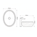 White Terrazzo Matt Sculpted Oval Basin Size