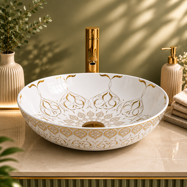 Premium Designer Table Top Wash Basin (16x16x6 In) (BTT-1368)