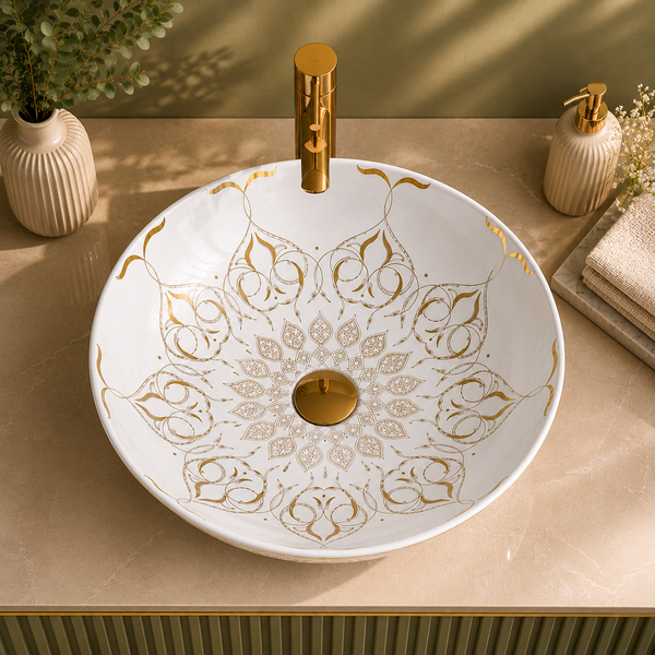 Premium Designer Table Top Wash Basin (16x16x6 In) (BTT-1368)