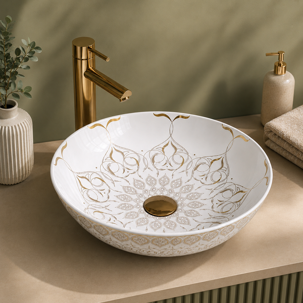 Premium Designer Table Top Wash Basin (16x16x6 In) (BTT-1368)