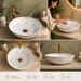 White and Gold moroccan design table top wash basin 