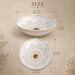 White and Gold moroccan design table top wash basin size