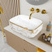 White and gold Table top Wash Basin