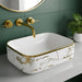 White and gold Table top Wash Basin
