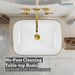 White and gold Table top Wash Basin