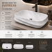 White marble pattern matte ceramic table top wash basin, 600x430x150 mm, with sculpted rectangular design for modern luxury bathrooms.