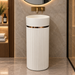 White matte artificial stone freestanding pedestal wash basin with fluted cylindrical design and gold accent, 400×400×860 mm luxury bathroom sink.