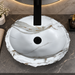 White oval table top wash basin 480 × 390 × 150 mm with natural stone-inspired textured exterior and subtle marble veining for modern luxury bathrooms.