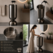 Wine Glass Black Metal Pedestal Wash Basin