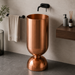 Wine Glass Rose Gold Metal Pedestal Wash Basin