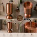 Wine Glass Rose Gold Metal Pedestal Wash Basin