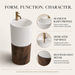 Wooden Accent Artificial Stone Pedestal Wash Basin 