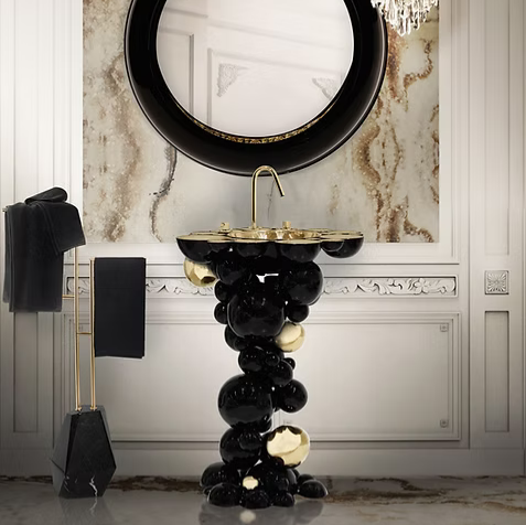 BASSINO Signature Sculptural Pedestal Basin Luxurious Washbasin Stainless Steel Ball