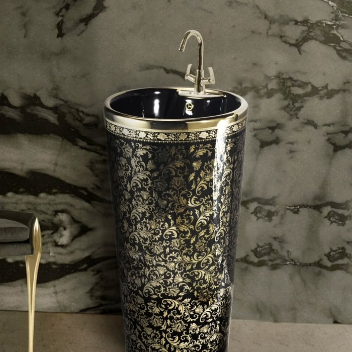Ceramic Pedestal Wash Basin,BPB-510,size-16x16x34 Inch