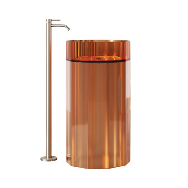 Resin Pedestal Wash Basin(Size-18x18x36 Inch) Orange