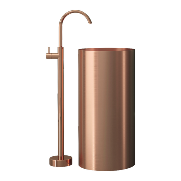 Metal Pedestal Wash Basin,size-16x16x33 Inch Rose gold