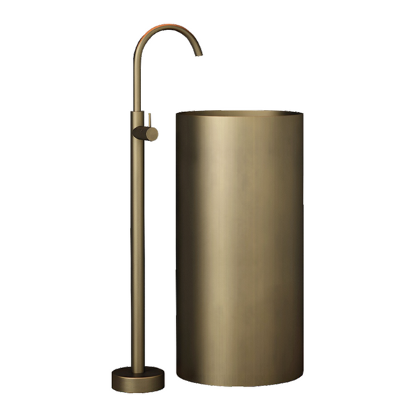 Metal Pedestal Wash Basin,size-16x16x33 Inch Bronze
