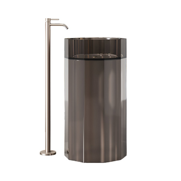 Resin Pedestal Wash Basin(Size-18x18x36 Inch) Black