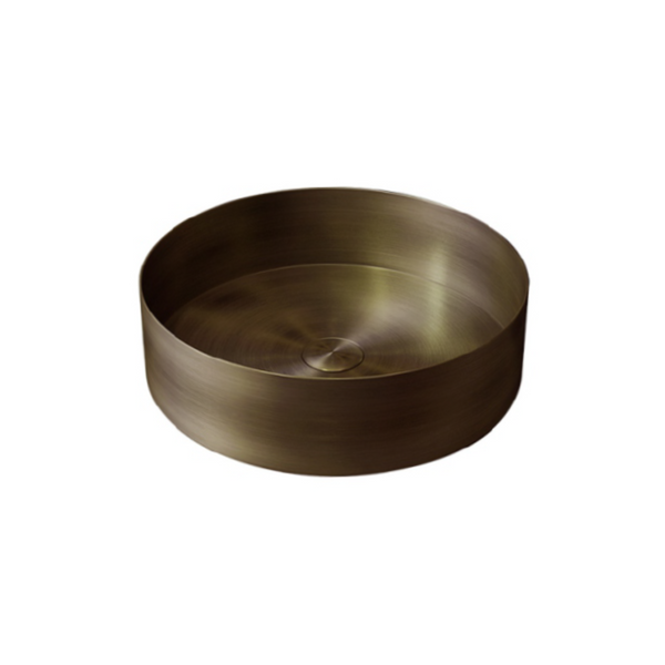 Bassino Modern Stainless Steel Wash Basin | Stylish Countertop Wash Basin for Bathroom–400x400x130 mm Bronze