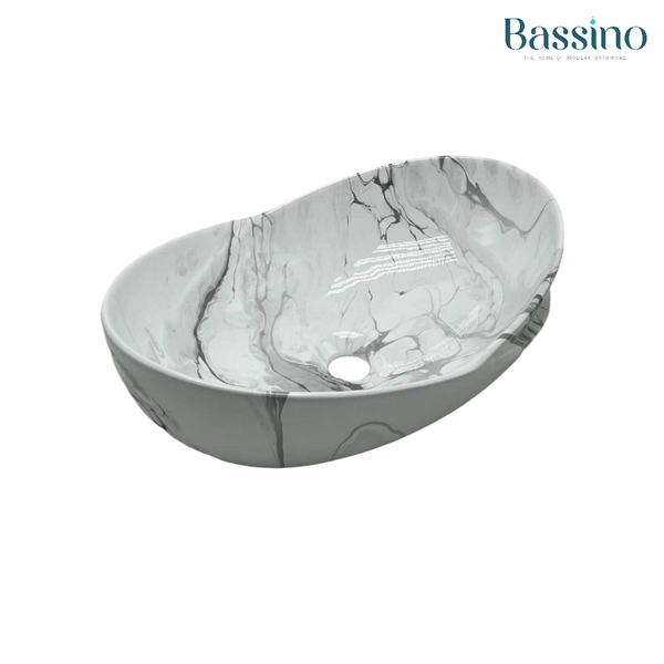 Premium Designer Matte Marble Table top Wash Basin (20x14x7 In) Marble2