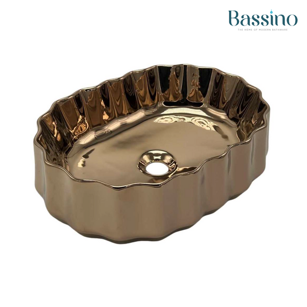 Premium Designer Table top Wash Basin (20x15x5.5 In) Rosegold Full