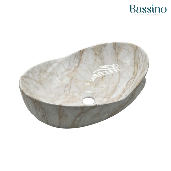 Premium Designer Matte Marble Table top Wash Basin (20x14x7 In) Marble3