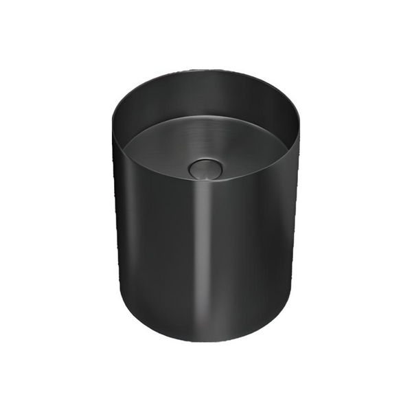 Metal Countertop/Wall Mount Half Pedestal Wash Basin,Size-16x16x16 Inch Black