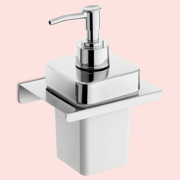 BASSINO Stylish Liquid Soap Dispenser For Bathroom/office/home-SS 304 & PTMT Material-CHROME FINISH