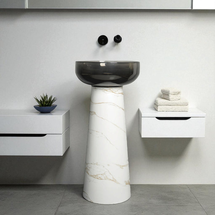 Resin Pedestal Wash Basin,size-16x16x33 Inch