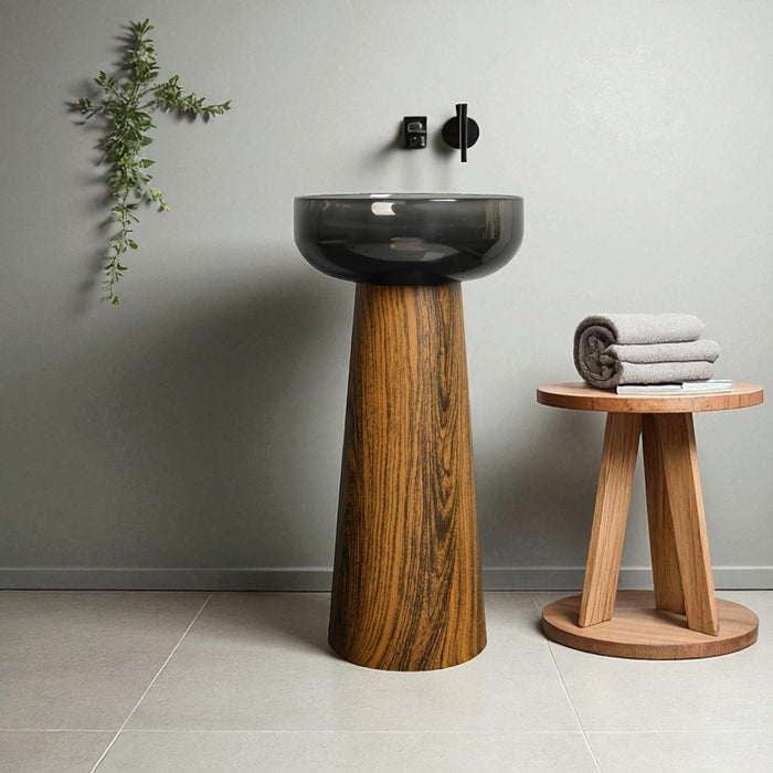 Resin Pedestal Wash Basin,size-16x16x33 Inch