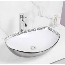 BASSINO Ceramic Wash Basin Countertop Tabletop Bathroom Sink Wash Basin(565x400x145mm)