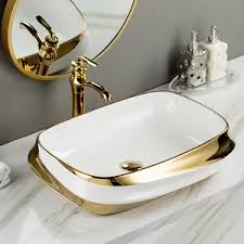 BASSINO Ceramic Wash Basin Countertop Tabletop Bathroom Sink Wash Basin(600x 430 x 135mm)