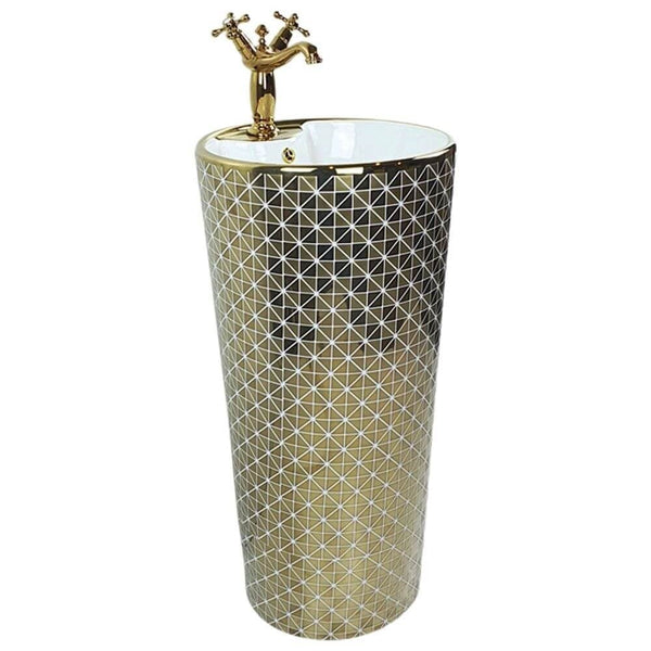 Artificial Stone Pedestal Basin(Size-15x15x33 Inch) NCPB-2083