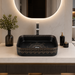 rectangle Black Moroccan Premium Designer Multi-Print Table Top Basin (20x14x5 In)