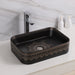 rectangle Black Moroccan Premium Designer Multi-Print Table Top Basin (20x14x5 In)