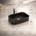 rectangle Black Moroccan Premium Designer Multi-Print Table Top Basin (20x14x5 In)