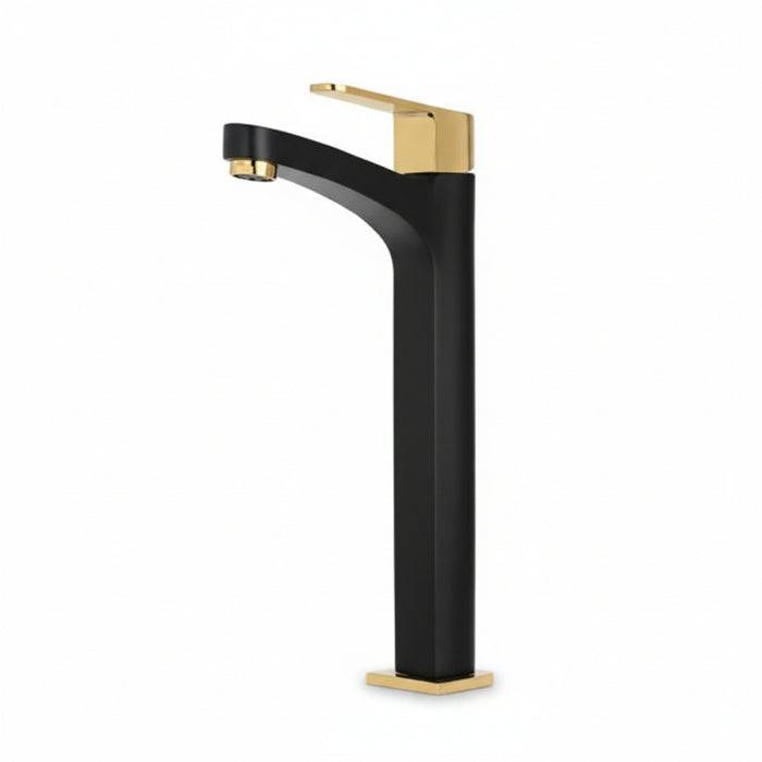 BASSINO Stylish Bathroom Basin faucets/Pillar Cock tap 12 inch Brass tap for Counter top/Table top Basin (SOLE SERIES, BLACK GOLD)