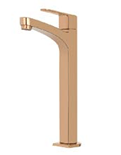 BASSINO Stylish Bathroom Basin faucets/Pillar Cock tap 12 inch Brass tap for Counter top/Table top Basin (Sole Series, Rose Gold)