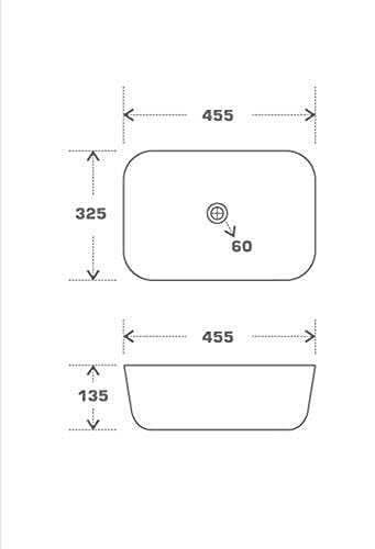 BASSINO Art Ceramic CounterTop Bathroom Sink (455 x 325 x 135 mm)