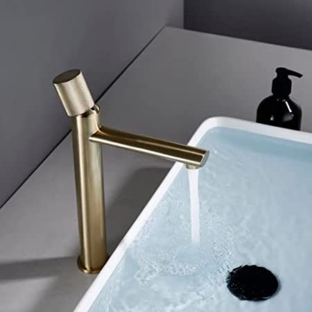 BASSINO Stylish Bathroom Faucet with Single Lever - Waterfall Bathroom Basin Faucet of Brass tap for Counter top/Table top Basin- Tap for Bathroom