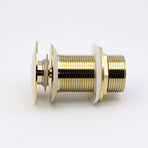 BASSINO Heavy Quality Full Brass Pop Up Full Thread Waste Coupling 32 MM (4 INCH, Gold)