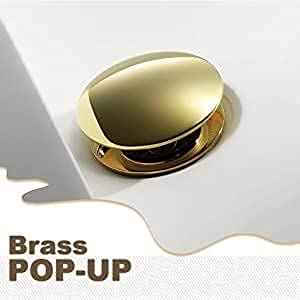 BASSINO Heavy Quality Full Brass Pop Up Full Thread Waste Coupling 32 MM (4 INCH, Gold)