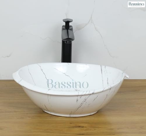 MOST Art Wash Basin Counter top, Tabletop Ceramic Bathroom Sink/Basin (410 x 320 x 145 mm) (satvario)