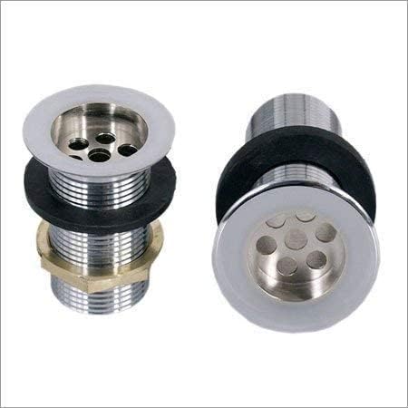 MOST Heavy Quality Full Brass Pop Up Full Thread Waste Coupling 32 MM (4 INCH, SILVER NON POP-UP)