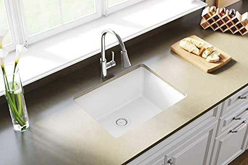 BASSINO Granite/Quartz Kitchen Sink (21 x 18 x 8 inch) (WHITE)