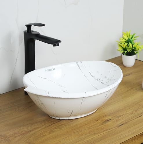 MOST Art Wash Basin Counter top, Tabletop Ceramic Bathroom Sink/Basin (410 x 320 x 145 mm) (satvario)