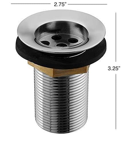 MOST Heavy Quality Full Brass Pop Up Full Thread Waste Coupling 32 MM (4 INCH, SILVER NON POP-UP)