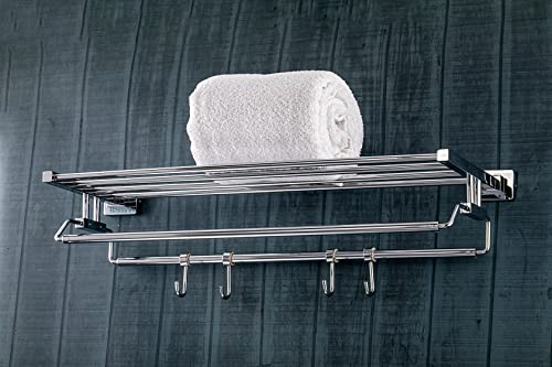 Bassino Stainless Steel Bathroom Towel Rack/Soap Stand/Soap Dish for Batroom/Bathroom Accessories (Chrome Finish) (Towel Rack) – Made in India