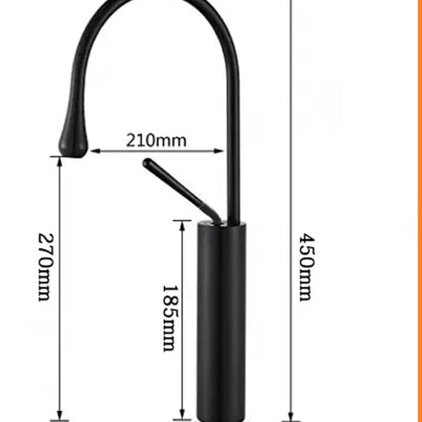 MOST Stylish Bathroom Faucet with Single Lever - Waterfall Bathroom Basin Faucet of Brass - Hot and Cold Water Mixer Antique Tap for Bathroom 15 Inches - (Black)